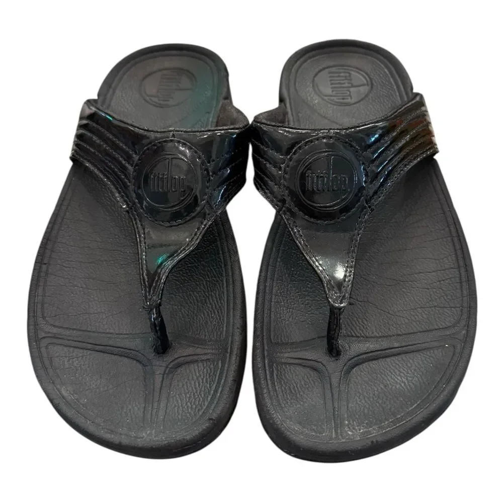 FitFlop Walkstar 3 SN 029-001 Black Comfort Flip Flop Sandals 5